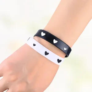 Braccialetto in silicone motivo cuore moda sport braccialetto regalo coppia stile
