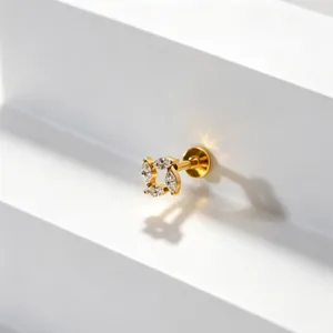 Hochwertiger G23 Titan Marquise Zirkonia Labret Stecker Helix Piercing Schmuck