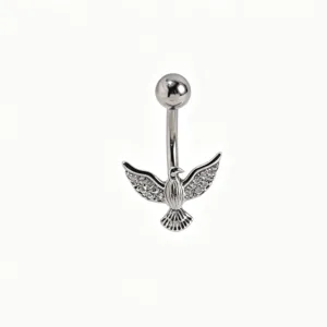 Elegante Piercing Ombelico Acciaio Inossidabile Zirconia Ali Gioiello Corpo Moda