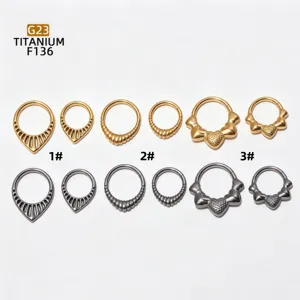 F136 titanium segment ring septum clicker nose hoop cartilage earring body piercing jewelry