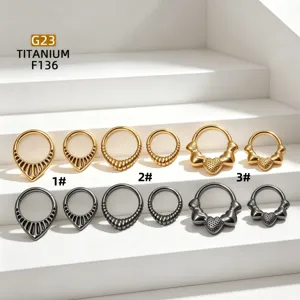 Titanium Septum Clicker Piercing Ring Body Jewelry Ear Cartilage Hoop Piercing 1Piece