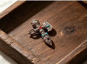 Spilla stile tibetano vintage Dorje Phurba retro etnico spilla per abbigliamento moda