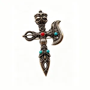 Spilla ascia Vajra tibetana vintage stile etnico retro spilla risvolto accessori