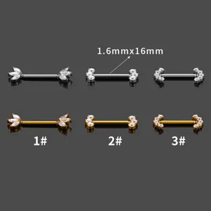 Stainless steel piercing jewelry with shimmering cubic zirconia stones in stylish designs.