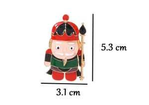 Cute Nutcracker Enamel Brooch Cartoon Soldier Badge Metal Lapel Pin Clothing Accessories