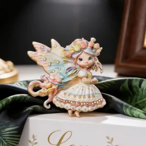 Phantasie Fee Brosche Süße Cartoon Elfenbrosche Zinklegierung Strass Emaille Blume Fee Brosche Für Damen High-End Anstecknadel Schmuck