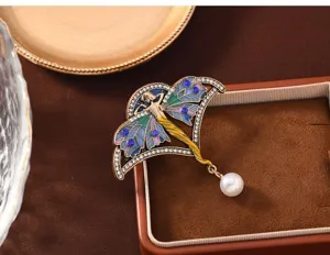 Vintage geëmailleerde elf broche elegante strass speld voor jas pak accessoires detail