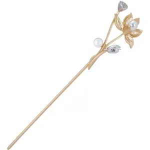 Elegante Lotusblumen Perlen Haarnadel fuer traditionelle chinesische Hanfu Frisuren