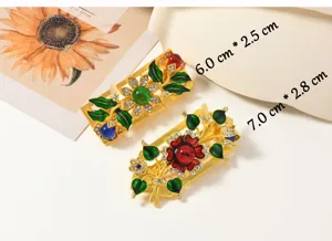 Broche fleur emaille creuse style chinois elegante vintage epingle pour Hanfu qipao