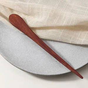 Red sandalwood wooden hairpin, elegant minimalist hair stick for daily styling and elegant updos.