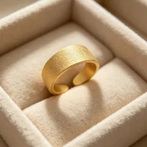 Minimalistische roestvrijstalen ring voor dames matgouden afwerking geometrisch accessoire