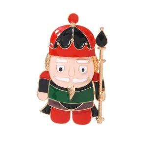 Cute soldier enamel brooch pin vintage cartoon nutcracker guard lapel badge jacket accessory