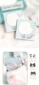 Korean cute sticky note memo pad aesthetic stationery daily planner cute animal design notes.