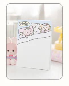 Cute Korean style memo pad with sweet sleeping animal illustration for daily notes and office use.