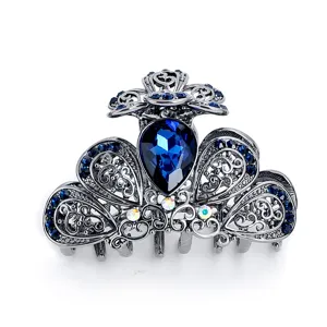 Molla per capelli in strass canna di fucile, elegante accessorio floreale in cristallo