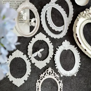 Adesivi per cornici vuote goffrate vintage e carte decorative per scrapbooking journaling.
