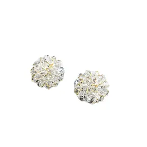 Elegante Kristallkugel Ohrstecker mit glitzernden facettierten Perlen und feinem Design.