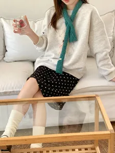 Sciarpa a maglia stretta donna autunno inverno caldo colletto in lana incrociato retro