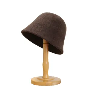 French vintage wool bucket hat autumn winter warm cozy cloche hat fisherman cap stylish