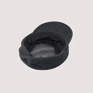 Berretto newsboy plissettato stile giapponese dettaglio interno, retro autunno inverno lana cappello.