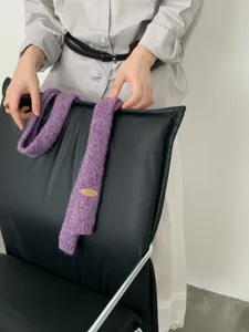 Koreanischer Stil Herbst Winter einfarbiger Strick Wollschal Damen warmer langer Schal.