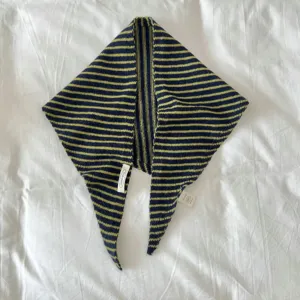 Bufanda Triangular De Punto A Rayas Otoño Invierno Cálida Bloque De Color Chic Moda