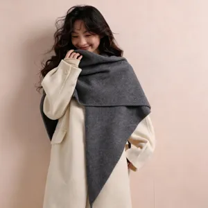 Herbst Winter einfarbig gestricktes Dreieckstuch Damen warme dicke bequeme Mode Schal
