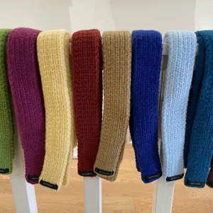 Solid color knitted scarf cozy winter neck warmer multi-color retro style fashion accessory