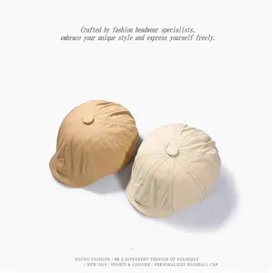 Vintage gewaschene Bakerboy Mütze für Damen und Herren, retro lässige Schiebermütze Kappe.