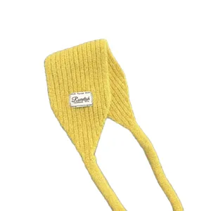 Koreanische einfarbige gestrickte Ohrenwärmer Winter warme winddichte Schals modisch chic