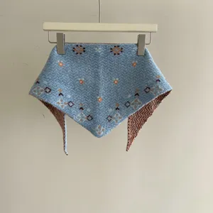 Winter Strick Fair Isle Dreiecksschal Wolle Mischung warme Halswärmer Detail Ansicht Stil