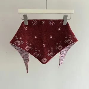 Winter Wolle Mischung Fair Isle Strick Dreieck Schal, Gemütliche Retro Warme Winter Bandana.