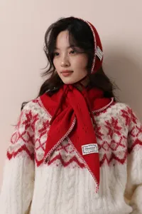 Stile coreano autunno inverno sciarpa triangolare lavorata a maglia cappello paraorecchie