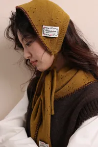 Stile coreano autunno inverno berretto sciarpa a maglia set paraorecchie caldo donna