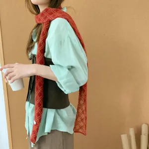 Schal Damen Koreanischen Rautenmuster Strickschal Wolmischung Baguette Schal Lässig Vielseitig Warm Nackenschutz Deko Halstuch