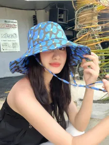 Chapeau bob d'été coréen à nœud de dessin animé pour femmes, chapeau de soleil anti-UV élégant.