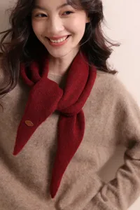 Damen Herbst Winter gestrickter Dreiecksschal stilvoller warmer Kragenwärmer Schal