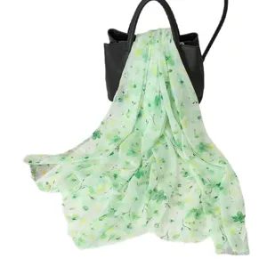 Damen leichte blumige Druck Halstuch Sommer Strand Sonnenschutz Schal modischer Halswickel.