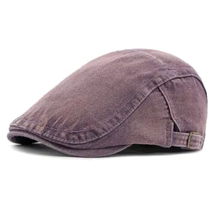 Vintage gewaschene Denim Schiebermütze für Damen Herren, verstellbare Schirmmütze.