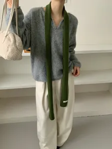 Koreanischer Stil reine Wolle Strickschal für Damen, vielseitiger warmer Winterschal neu.