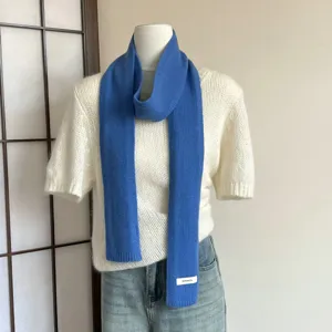 Koreanischer Stil Minimalistischer Wolle Gestrickter Schal Für Damen Weich Einfarbig Thermischer Langer Schal Warmer Winter Halstuch Geschenk
