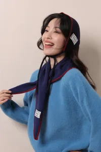 Stile coreano autunno inverno berretto lavorato a maglia sciarpa set caldo protezione orecchie