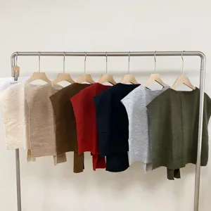 Korean style wool blend knit shawl cape versatile layering shoulder warmer multi colors detail