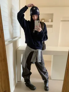 Koreaanse stijl sterren patroon gebreide muts voor vrouwen winter warme mode hoed