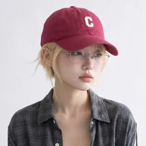 Damen Baseballkappe Unifarben Englischer Buchstabe Stickerei Verstellbar Sonnenschutz Lässiger Outdoor Modehut