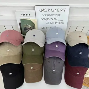 Gorra de Béisbol de Algodón Unisex Bordado de Letras Borde Curvo Protección Solar Casual Minimalista Ajustable