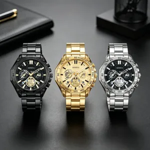Herren Quarzuhr Business großes Zifferblatt Multifunktion Luxus Freizeit Armbanduhr Set