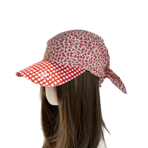 Casquette de baseball bandana à fleurs rouge et blanc élégant chapeau de soleil d'été