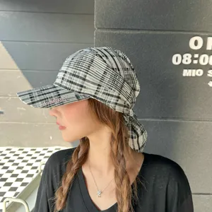 Gorra de béisbol con pañuelo a cuadros estilo callejero retro americano para protección solar.