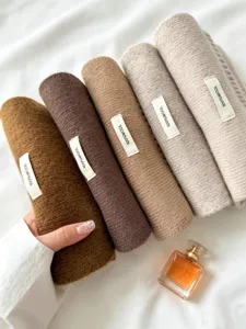Cozy winter solid color 100% pure wool knitted scarf for women, soft warm daily wear neck warmer.